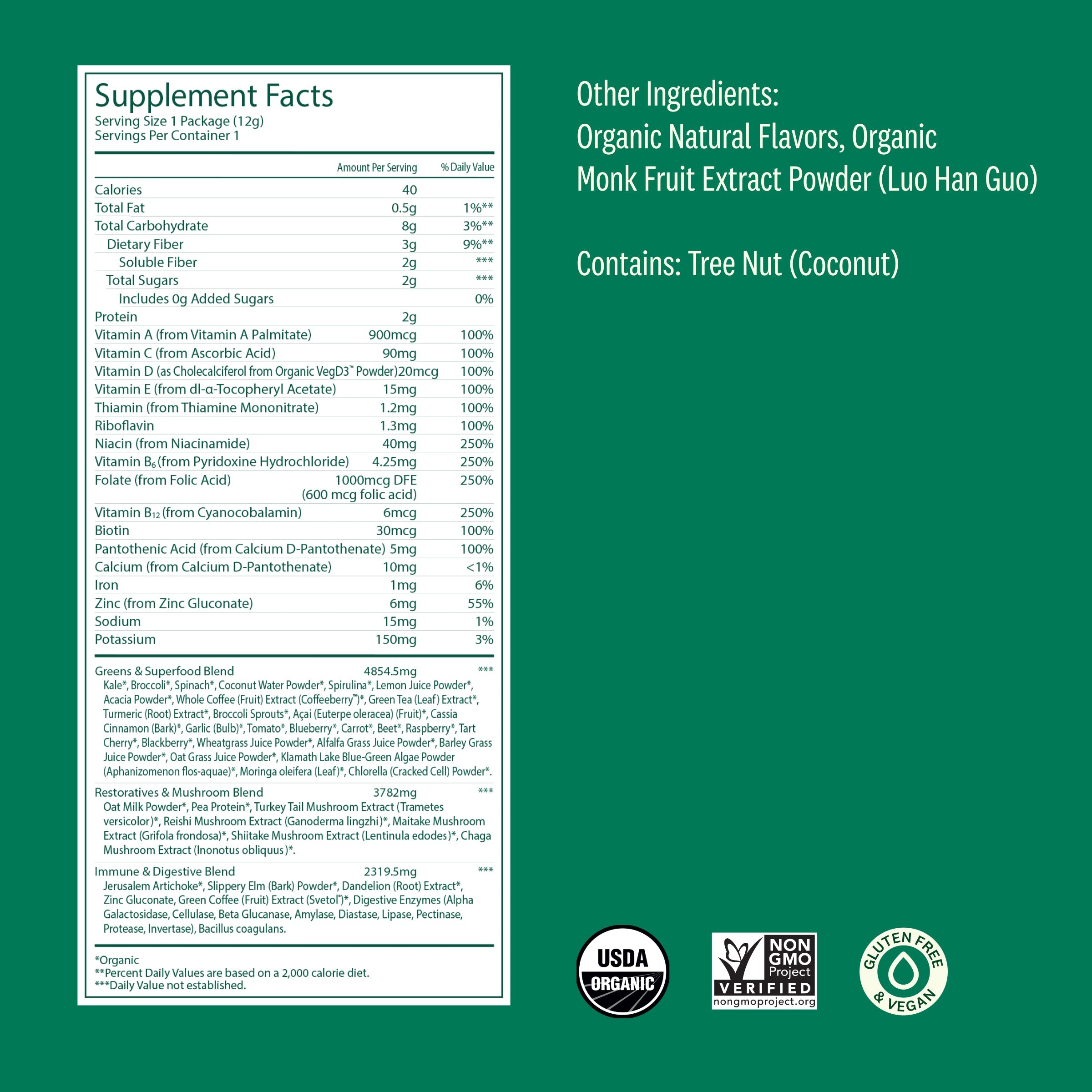 Organic Greens Powder Trial Pack